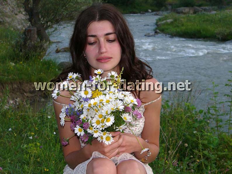 russian woman flowers